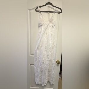 Guess White Floral Lace Maxi Dress
